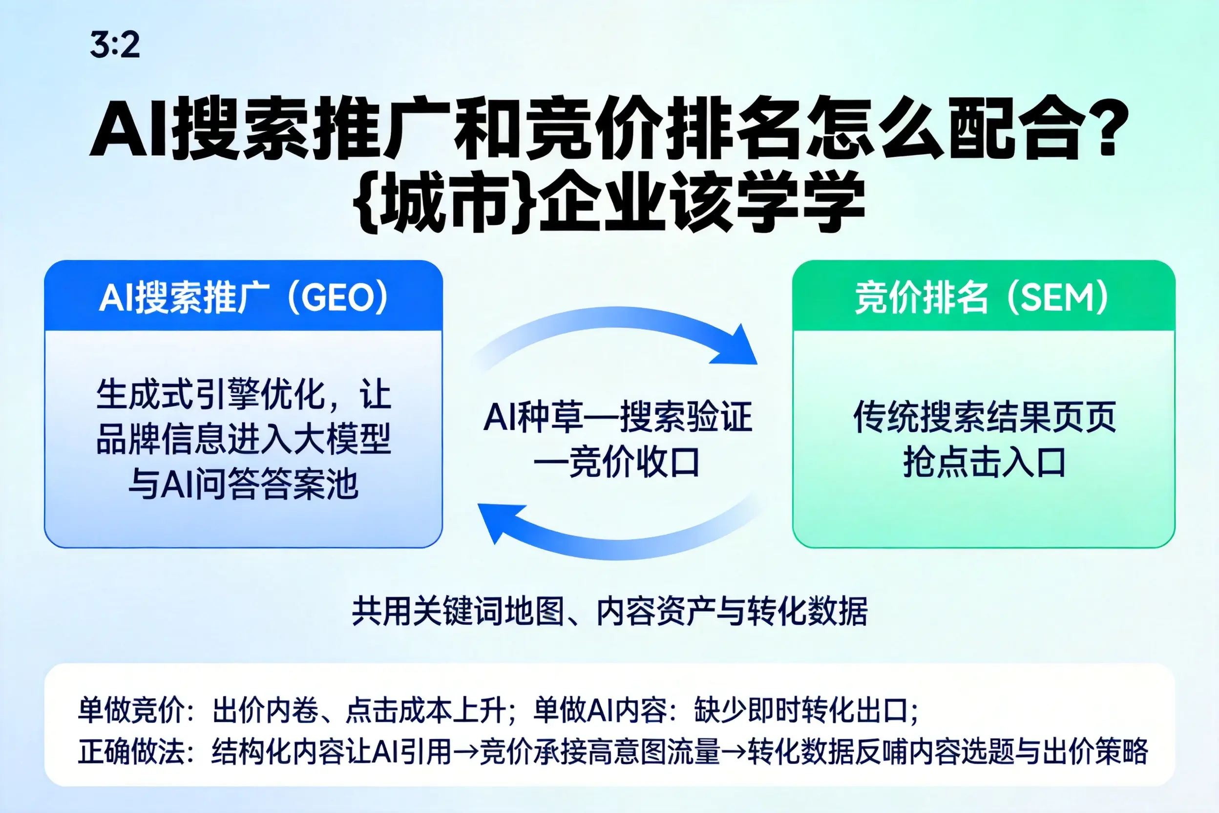 AI搜索推广和竞价排名怎么配合？张家口企业该学学