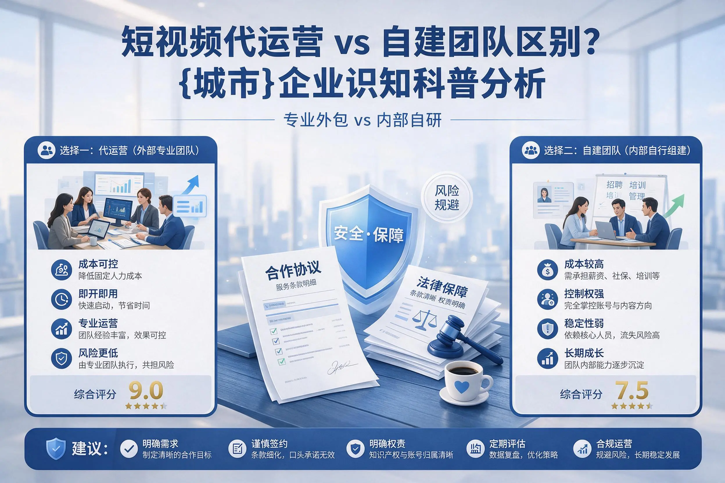 短视频代运营与自建团队区别？张家口企业认知科普分析