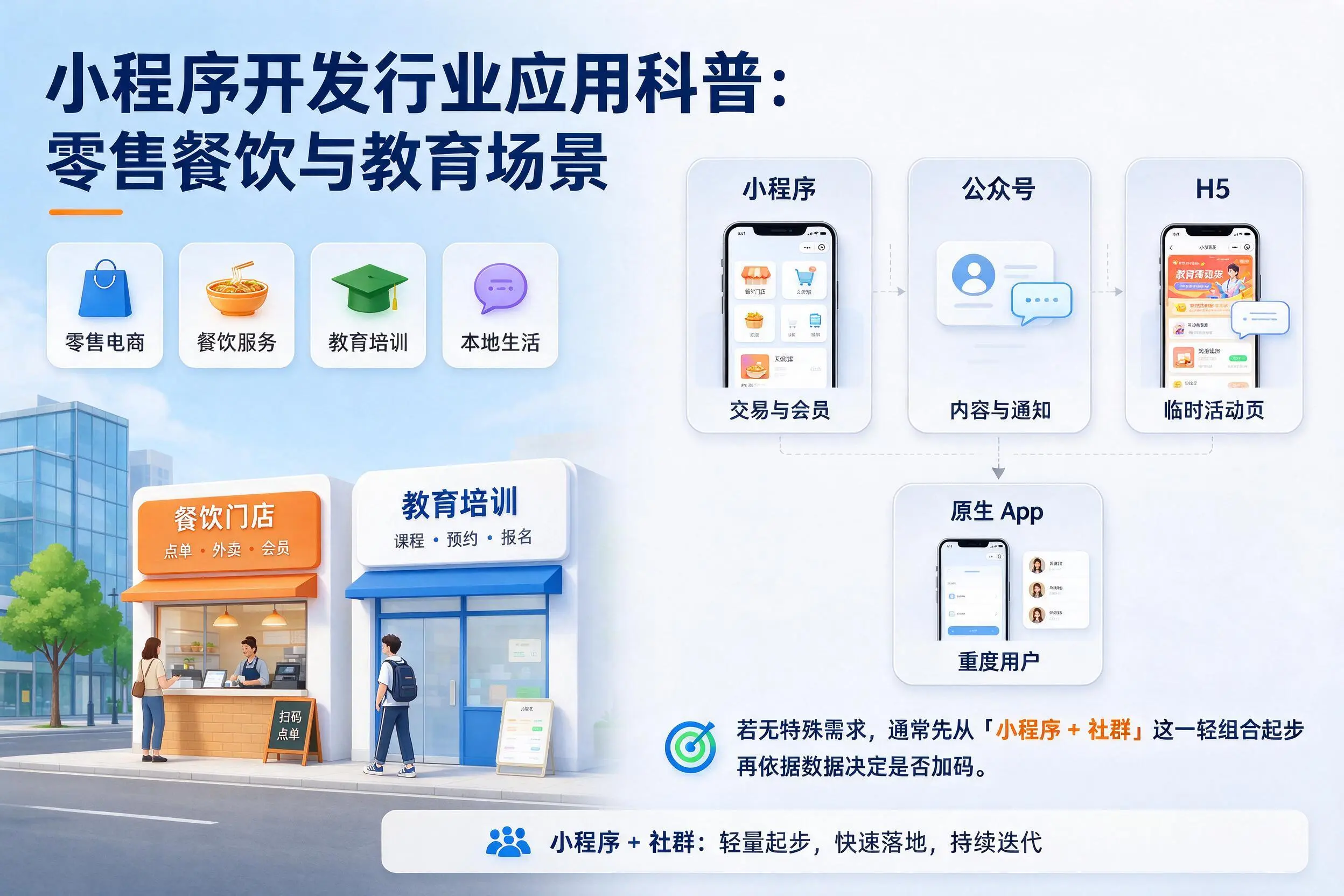 张家口小程序开发行业应用科普:零售餐饮与教育场景