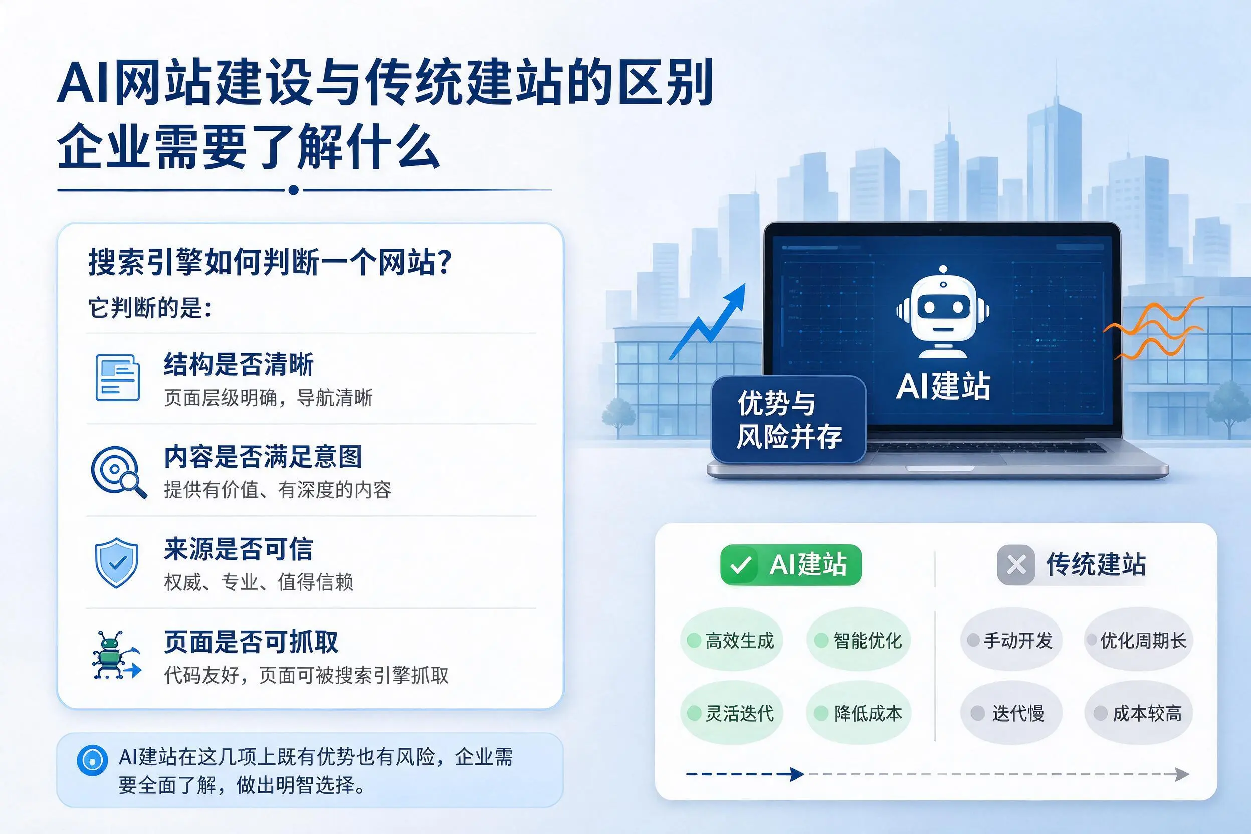 AI网站建设与传统建站的区别，张家口企业需要了解什么