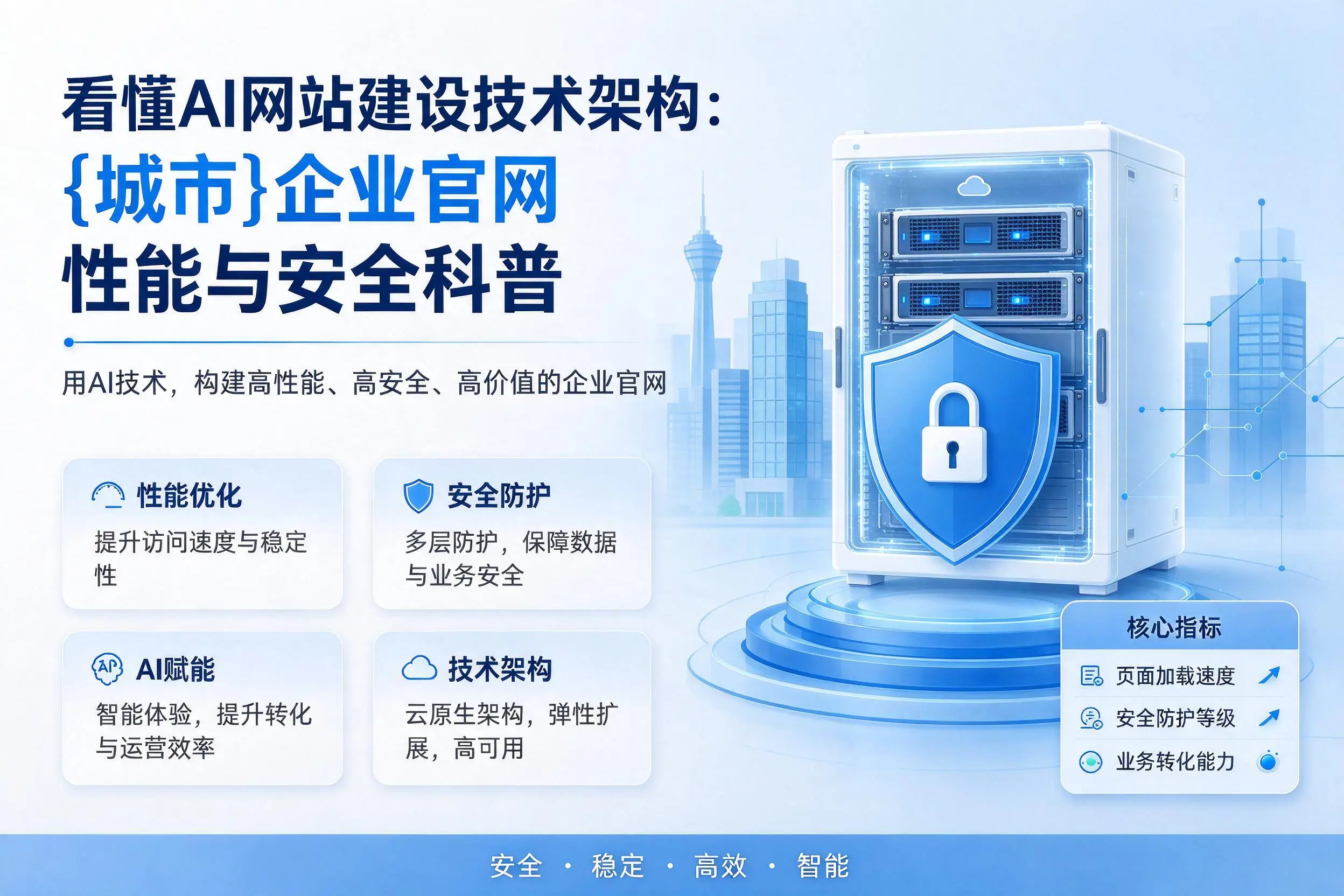 看懂AI网站建设技术架构：张家口企业官网性能与安全科普