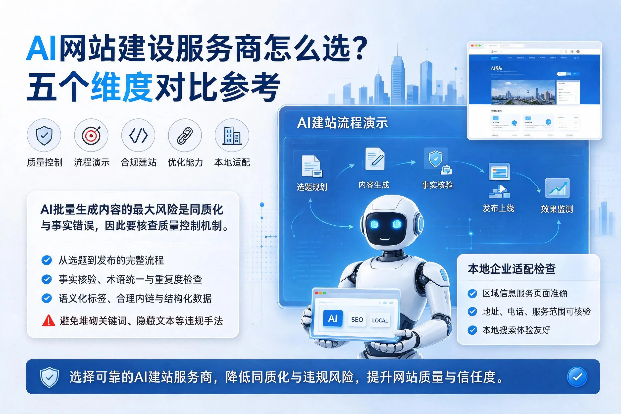 张家口AI网站建设服务商怎么选？五个维度对比参考